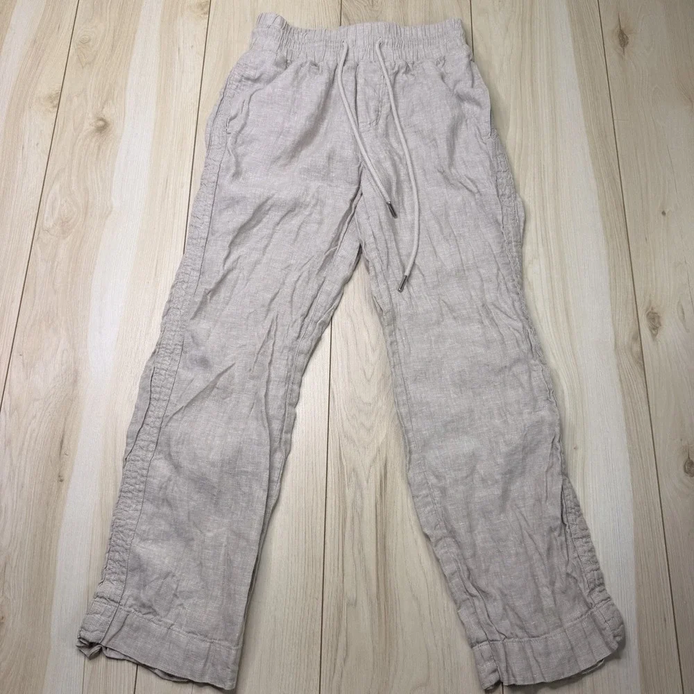 Quince 100% European Linen Wide Leg Pants Flax Beige LB94169-JDAVN01 Size XS